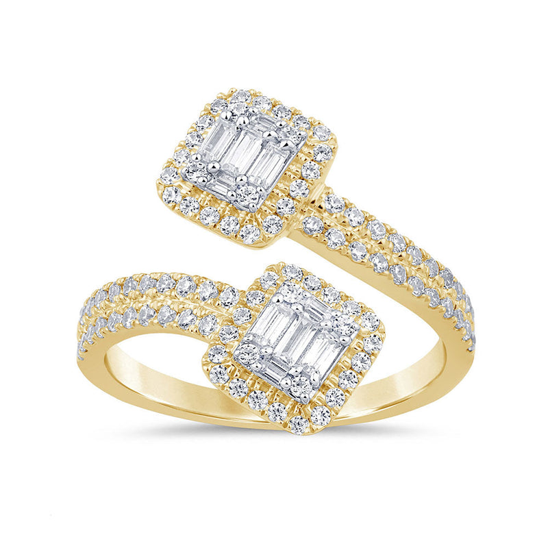 SPECIAL! .64ct G SI 14K Yellow Gold Round & Baguette Diamond Band Ring Size 6.5
