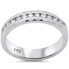 SPECIAL! .31ct G SI 14K White Gold Diamond Wedding Band Ring  Size 6.5