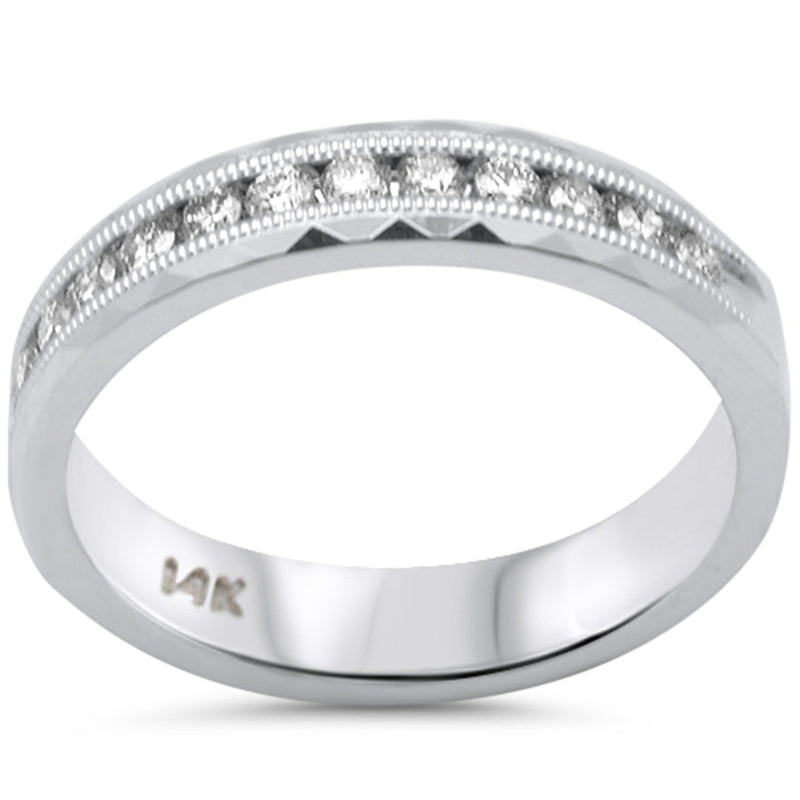 SPECIAL! .31ct G SI 14K White Gold Diamond Wedding Band Ring  Size 6.5