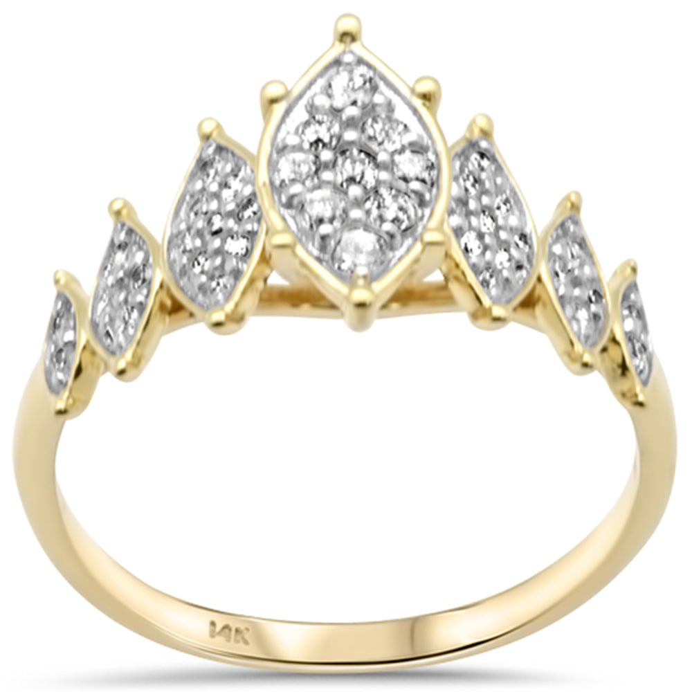 SPECIAL! .37ct G SI 14K Yellow Gold Diamond Marquees Band Ring  Size 6.5