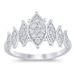 SPECIAL!.31ct G SI 14K White Gold Diamond Marquees Band Ring  Size 6.5