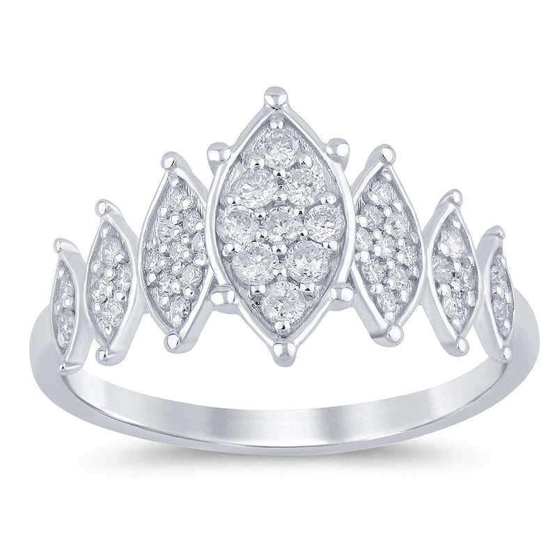 SPECIAL!.31ct G SI 14K White Gold Diamond Marquees Band Ring  Size 6.5