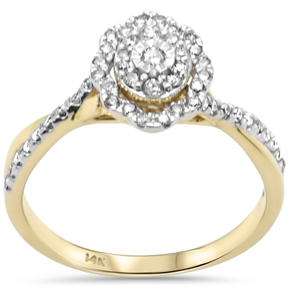 SPECIAL! .36ct G SI 14K Yellow Gold Diamond Double Halo Ring Size 6.5