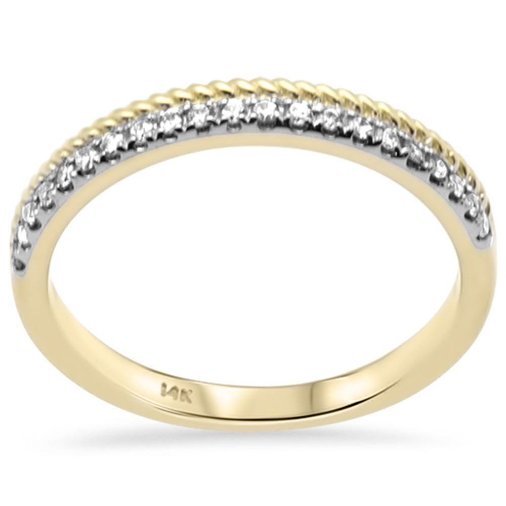 SPECIAL! .15ct G SI 14K Yellow Gold Diamond Beaded Band Ring Size 6.5