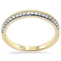 SPECIAL! .15ct G SI 14K Yellow Gold Diamond Beaded Band Ring Size 6.5