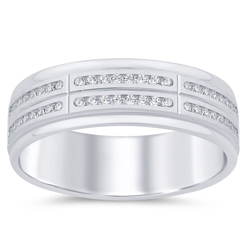 SPECIAL!.24ct G SI 14K White Gold Diamond Men's Band Ring  Size 10