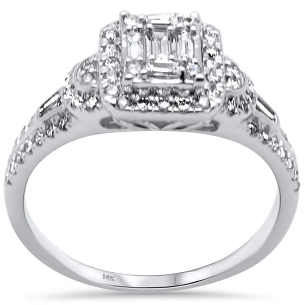 SPECIAL!.49ct G SI 14K White Gold Round & Baguette Diamond Engagement Ring Size 6.5
