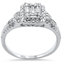 SPECIAL!.49ct G SI 14K White Gold Round & Baguette Diamond Engagement Ring Size 6.5