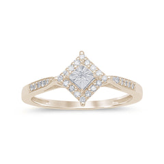.16ct G SI 14K Yellow Gold Diamond Miracle Illusion Set Engagement Ring  Size 6.5