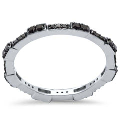SPECIAL! .33ct G SI 14K White Gold Black Diamond Band Ring  Size 7