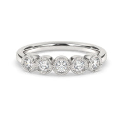 SPECIAL!.50ct G SI 14K White Gold Five Stone Diamond Band Ring Size 7