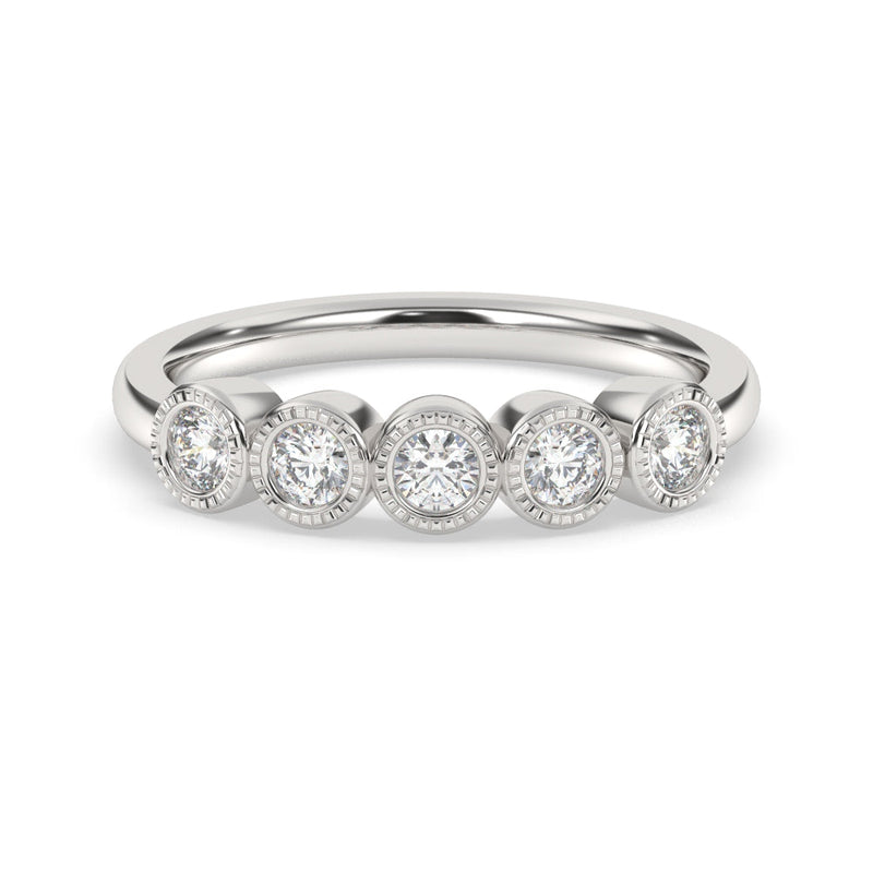 SPECIAL!.50ct G SI 14K White Gold Five Stone Diamond Band Ring Size 7