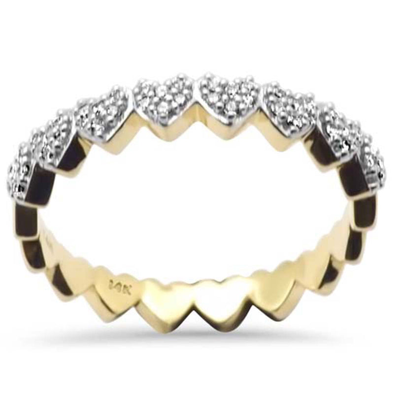 SPECIAL! .16ct G SI 14K Yellow Gold Heart Shape Diamond Band Ring  Size 6.5
