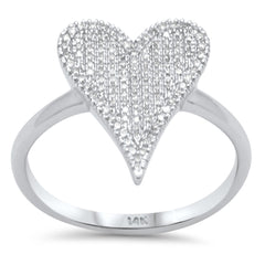SPECIAL! .33ct G SI 14K White Gold Diamond Heart Band Ring Size 6.5