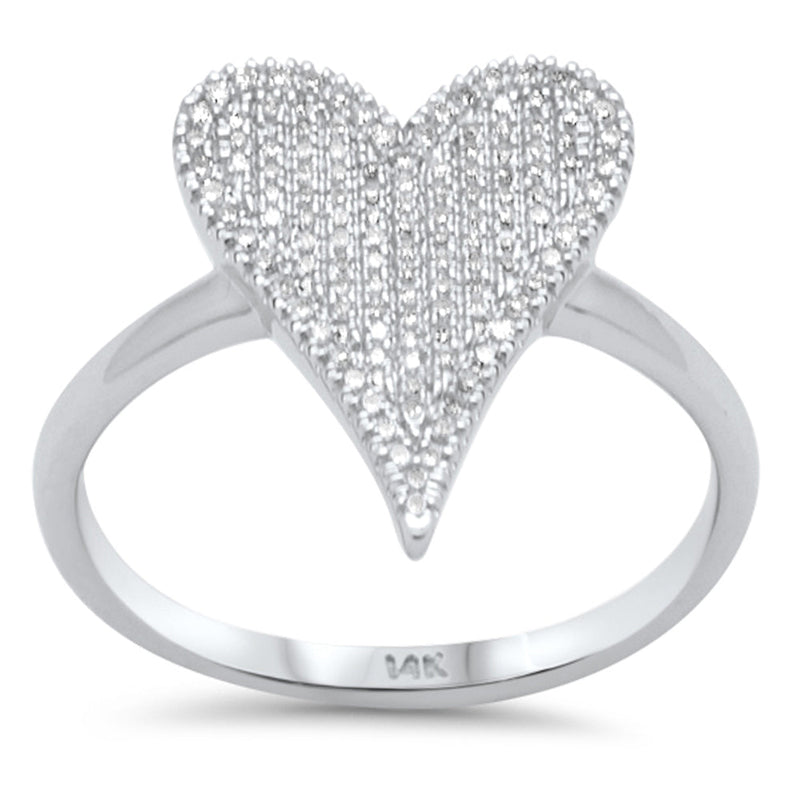 SPECIAL! .33ct G SI 14K White Gold Diamond Heart Band Ring Size 6.5