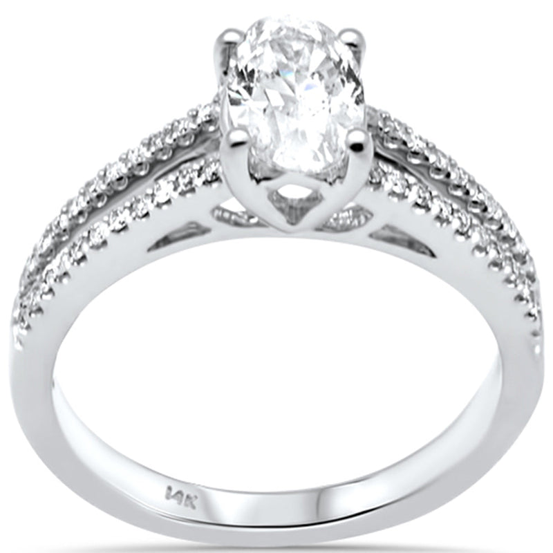SPECIAL!1.10ct G SI 14K White Gold Oval Shape Diamond Engagement Ring  Size 6.5