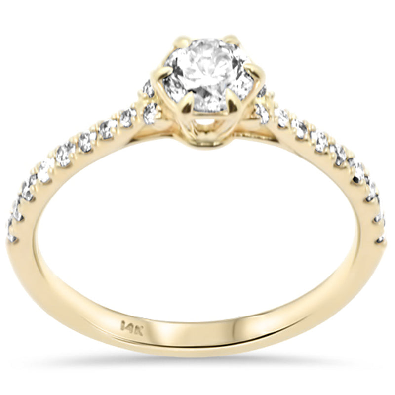 SPECIAL!.71ct G SI 14K Yellow Gold Round Diamond Engagement Ring  Size 6.5