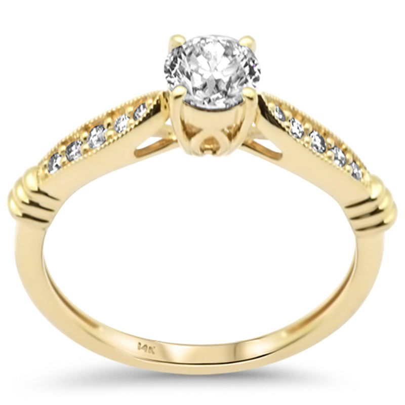 SPECIAL!.66ct G SI 14K Yellow Gold Round Diamond Engagement Ring  Size 6.5