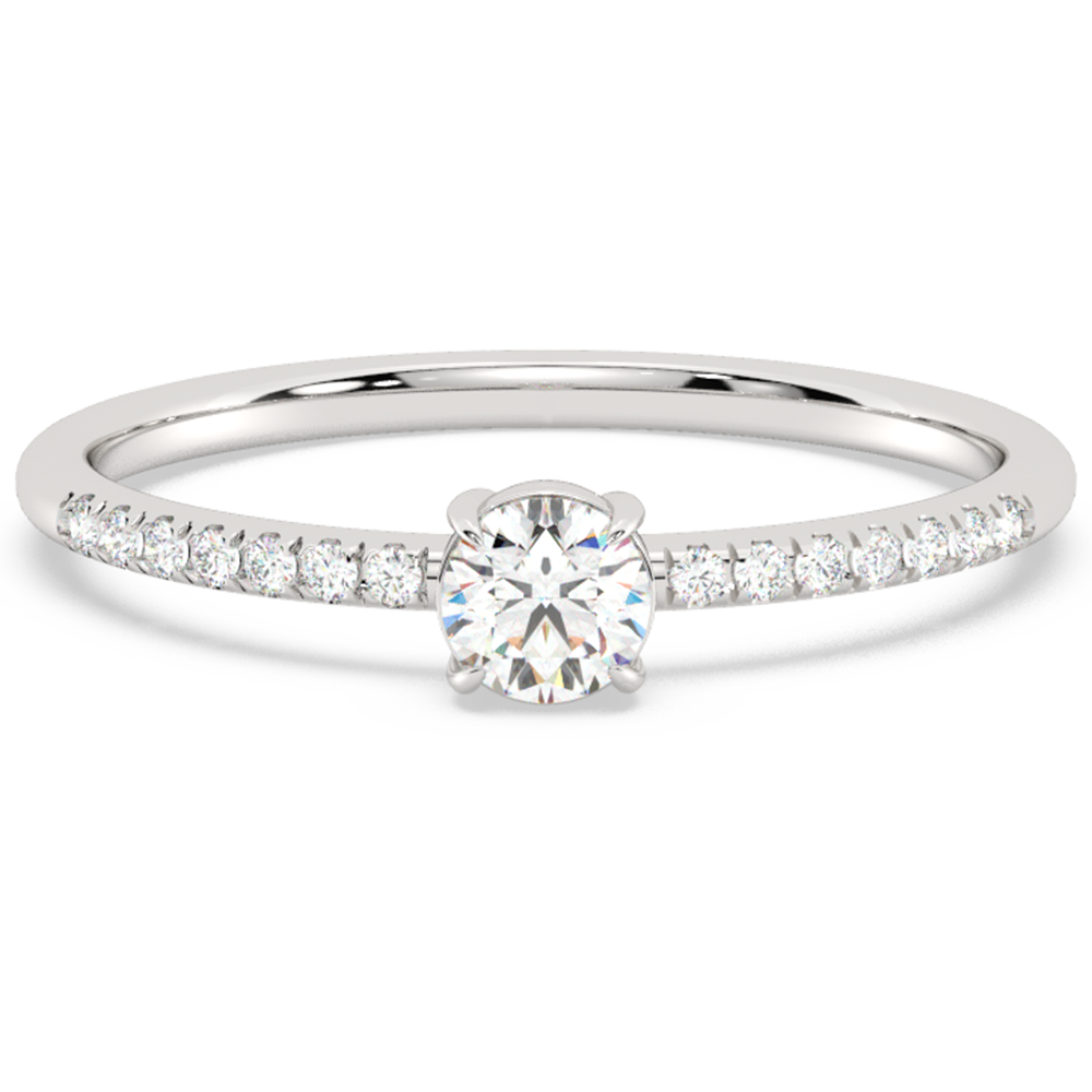 SPECIAL!.35ct G SI 14K White Gold Round Diamond Thin Engagement Ring  Size 6.5