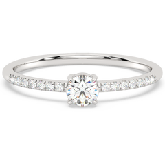 SPECIAL!.35ct G SI 14K White Gold Round Diamond Thin Engagement Ring  Size 6.5