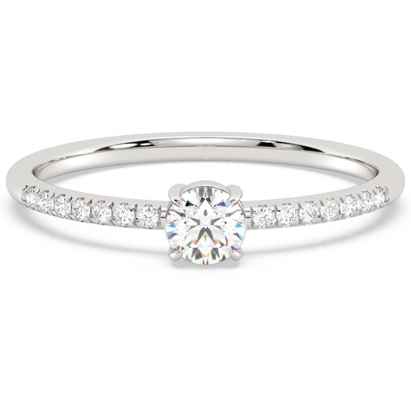 SPECIAL!.35ct G SI 14K White Gold Round Diamond Thin Engagement Ring  Size 6.5