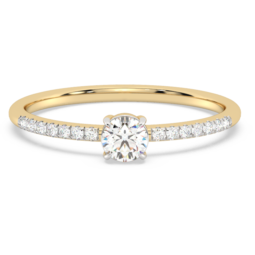 SPECIAL!.35ct G SI 14K Yellow Gold Round Diamond Thin Engagement Ring  Size 6.5