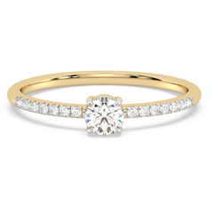 SPECIAL!.35ct G SI 14K Yellow Gold Round Diamond Thin Engagement Ring  Size 6.5