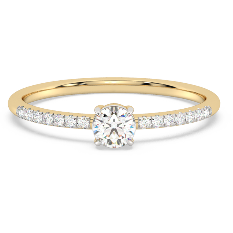 SPECIAL!.35ct G SI 14K Yellow Gold Round Diamond Thin Engagement Ring  Size 6.5