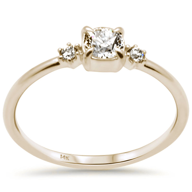 SPECIAL!.33ct G SI 14K Yellow Gold Round Diamond Thin Engagement Ring  Size 6.5