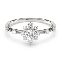 SPECIAL!.45ct G SI 14K White Gold Round Diamond Thin Engagement Ring  Size 6.5