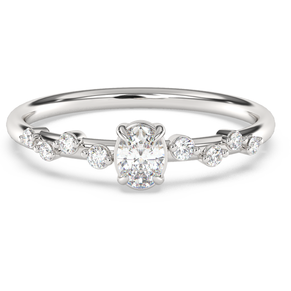 SPECIAL!.40ct G SI 14K White Gold Oval Diamond Thin Engagement Ring  Size 6.5