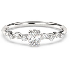 SPECIAL!.40ct G SI 14K White Gold Oval Diamond Thin Engagement Ring  Size 6.5