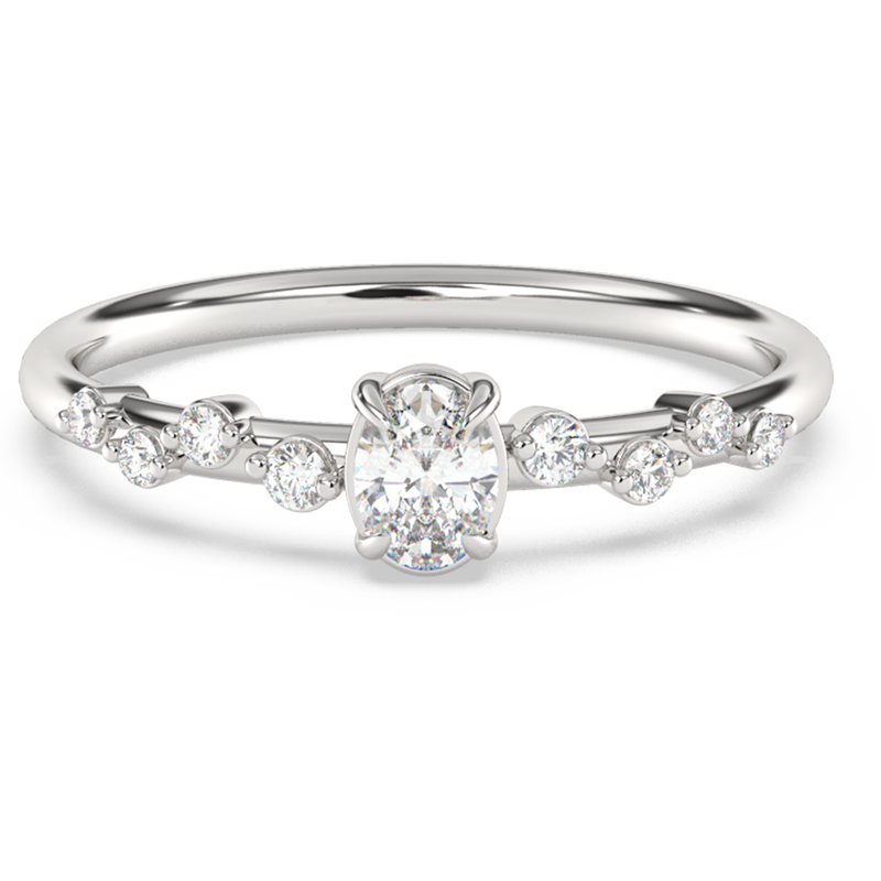 SPECIAL!.40ct G SI 14K White Gold Oval Diamond Thin Engagement Ring  Size 6.5