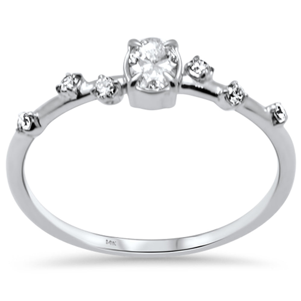 SPECIAL!.27ct G SI 14K White Gold Diamond Oval Shape Thin Engagement Ring  Size 6.5