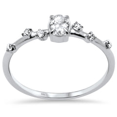 SPECIAL!.27ct G SI 14K White Gold Diamond Oval Shape Thin Engagement Ring  Size 6.5