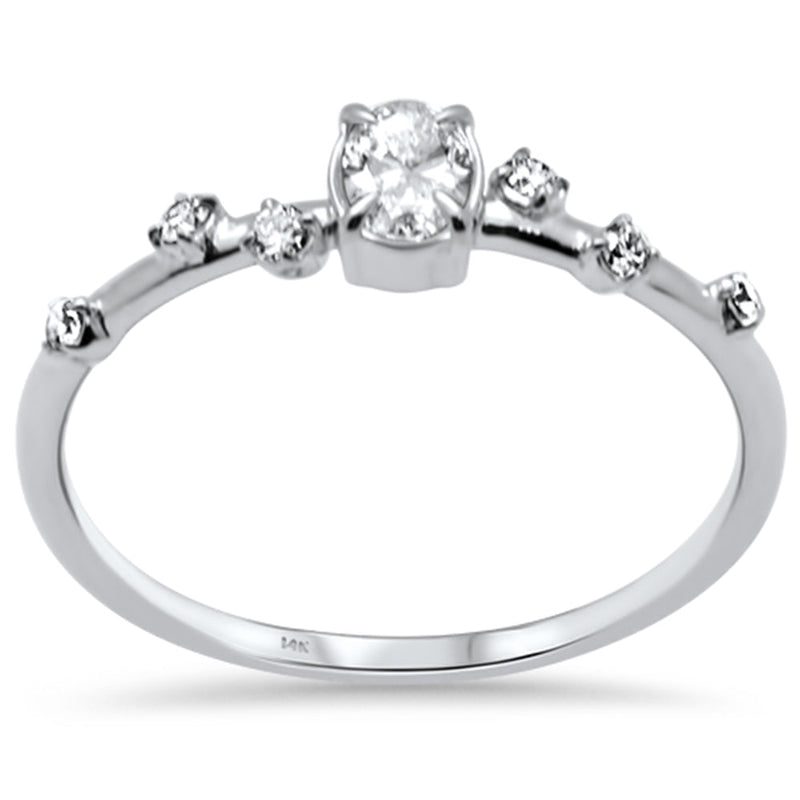 SPECIAL!.27ct G SI 14K White Gold Diamond Oval Shape Thin Engagement Ring  Size 6.5