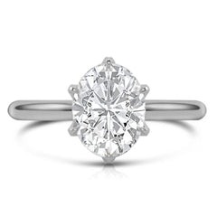 SPECIAL!.70ct F SI 14K White Gold Oval Cut Diamond Solitaire Ladies Ring