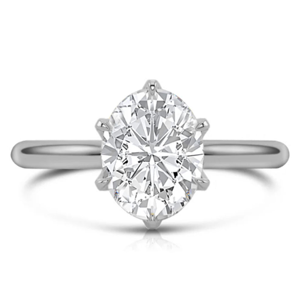 SPECIAL!.96ct F SI 14K White Gold Oval Cut Diamond Solitaire Ladies Ring