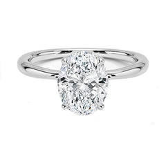 SPECIAL!.80ct F SI 14K White Gold Oval Cut Diamond Solitaire Ladies Ring