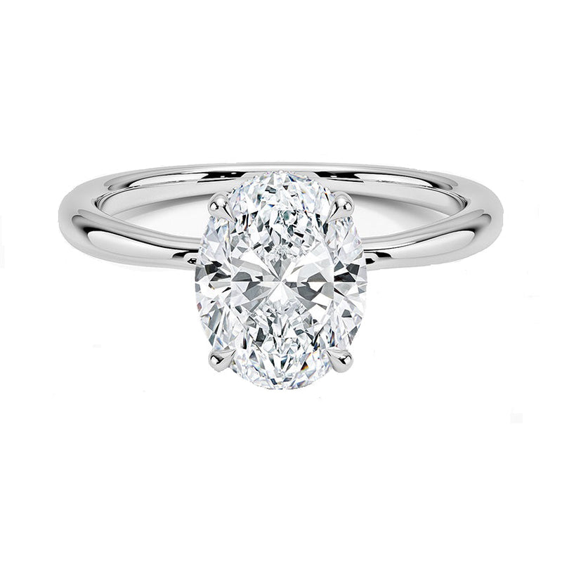 SPECIAL!.80ct F SI 14K White Gold Oval Cut Diamond Solitaire Ladies Ring