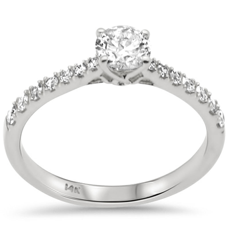 SPECIAL! .76ct G SI 14K White Gold Diamond Round Engagement Ring Size 6.5