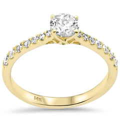 SPECIAL! .76ct G SI 14K Yellow Gold Diamond Round Engagement Ring Size 6.5