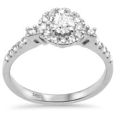 SPECIAL! .68ct G SI 14K White Gold Diamond Halo Engagement Ring Size 6.5