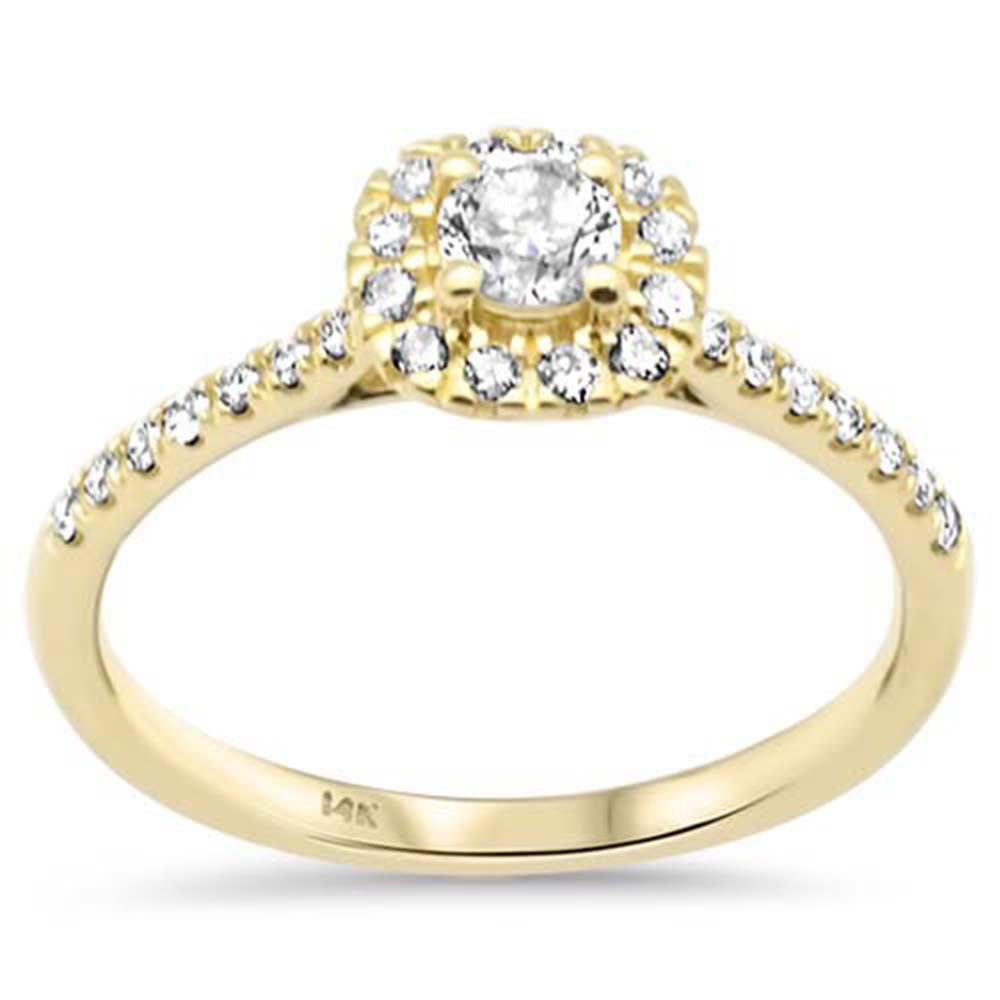 SPECIAL! .49ct G SI 14K Yellow Gold Diamond Halo Engagement Ring Size 6.5