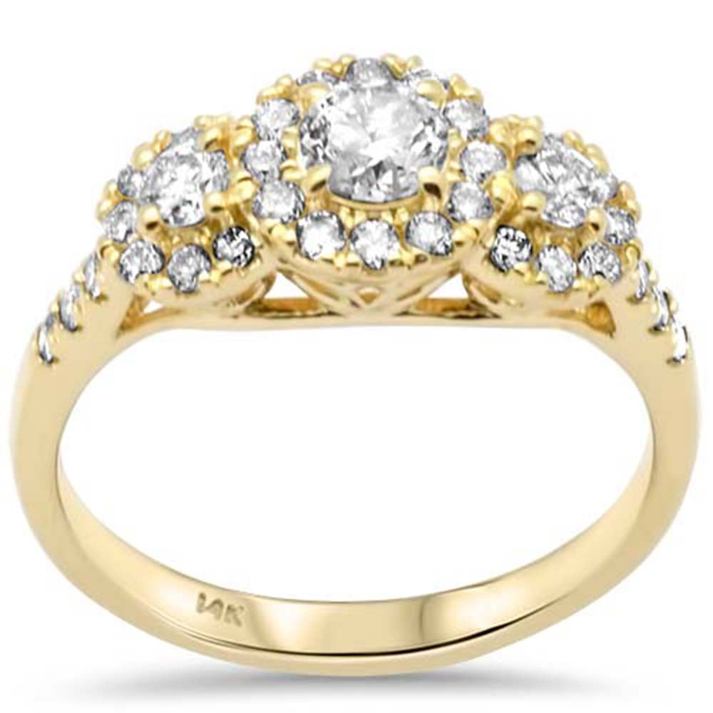SPECIAL! .84ct G SI 14K Yellow Gold Diamond Halo Engagement Ring Size 6.5
