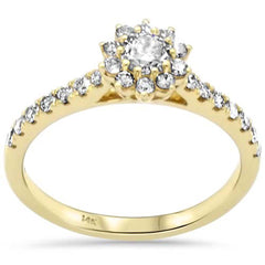 SPECIAL! .69ct G SI 14K Yellow Gold Diamond Halo Engagement Ring Size 6.5