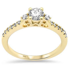 SPECIAL! .73ct G SI 14K Yellow Gold Round Shape Diamond Engagement Ring Size 6.5