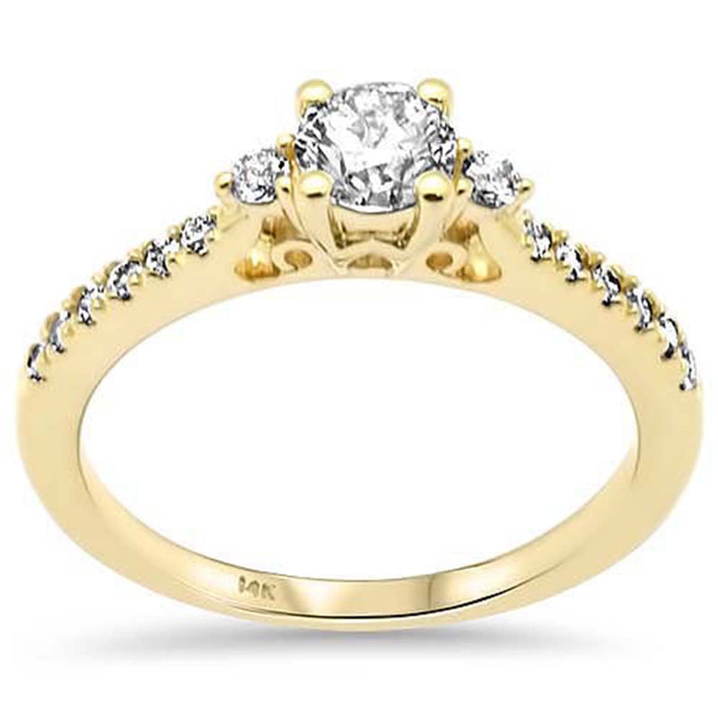 SPECIAL! .73ct G SI 14K Yellow Gold Round Shape Diamond Engagement Ring Size 6.5