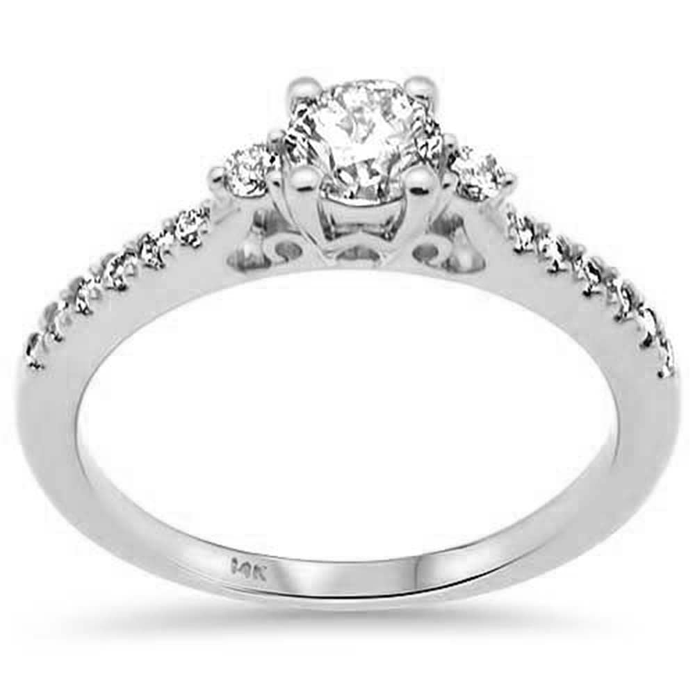 SPECIAL! .73ct G SI 14K White Gold Round Shape Diamond Engagement Ring Size 6.5
