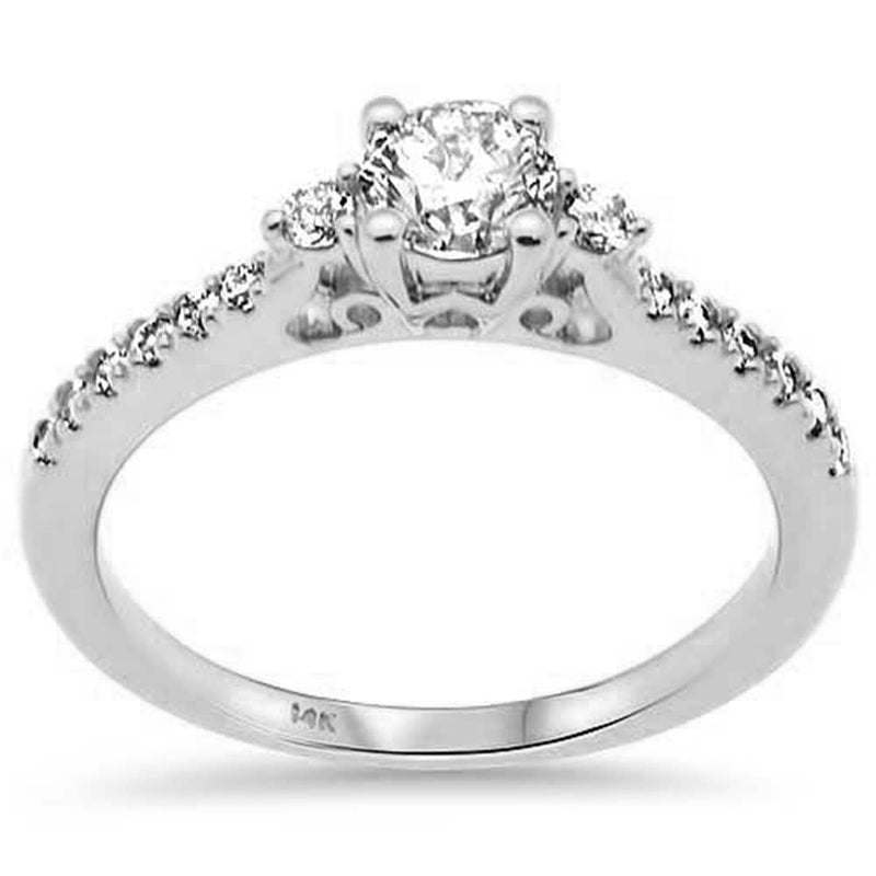 SPECIAL! .73ct G SI 14K White Gold Round Shape Diamond Engagement Ring Size 6.5